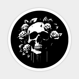 skull with roses Magnet